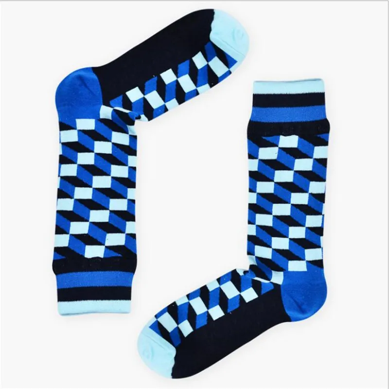 CRAZY FLY Colorful Cotton Men Happy Socks Striped Plaid Women Unisex Funny Harajuku Casual Breathable for Christmas Gift | Женская