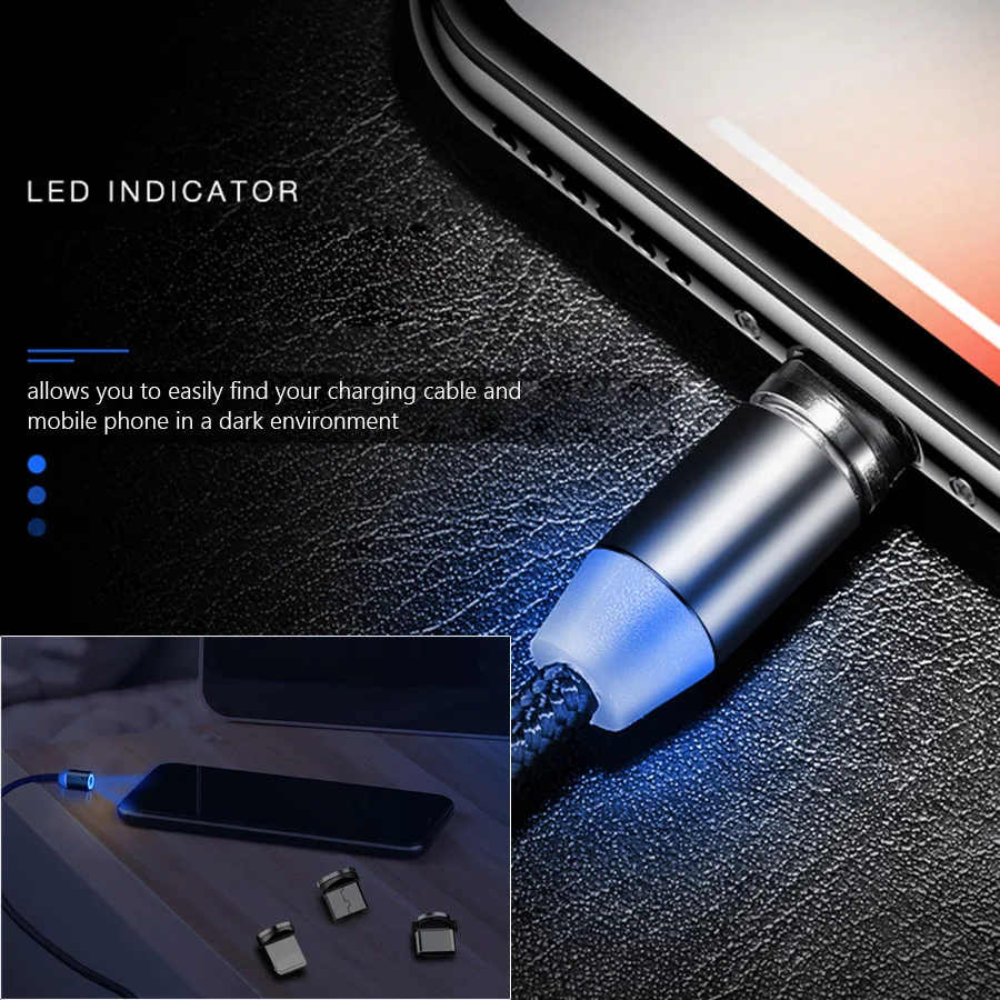 Фото Магнитный зарядный кабель 2 м 3A Micro USB Type C для iPhone X XR Samsung Xiaomi Мобильный телефон QC3.0 Магнитный зарядный кабель 2 м 3A Micro USB Type C для iPhone X XR Samsung Xiaomi Мобильный телефон QC3.0