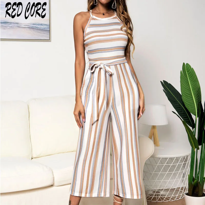 REDCORE цвет полосатые боди Женский комбинезон повседневные Комбинезоны широкие