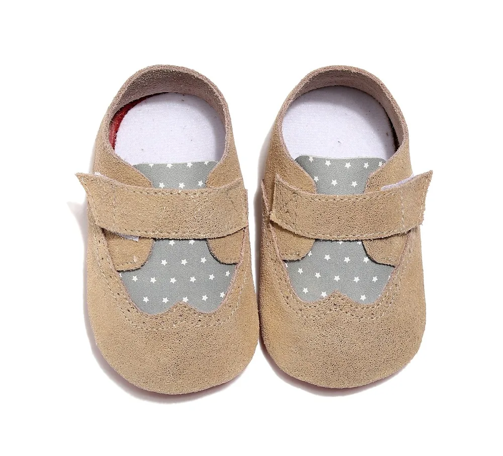 Мокасины детские из натуральной кожи стильные мягкие туфли с заплатками обувь