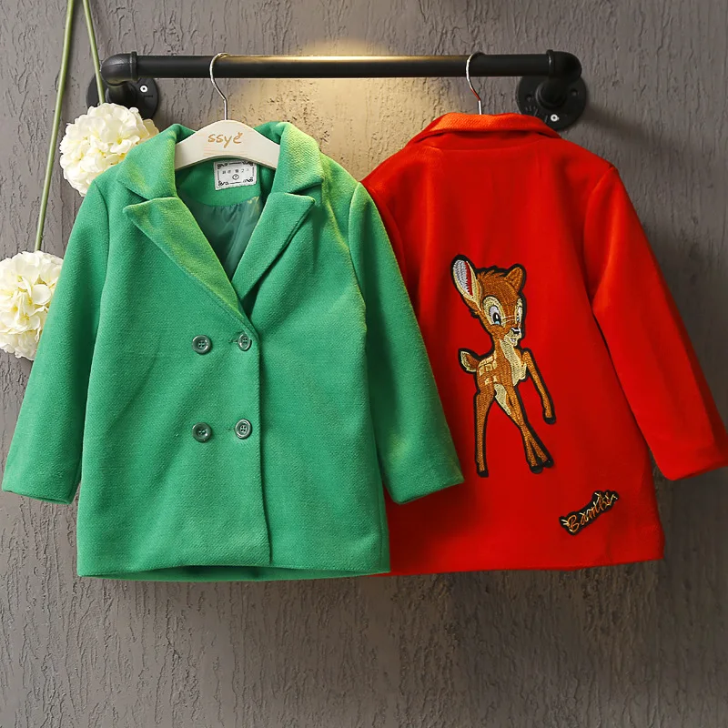 Новое пальто для девочек Детская длинная модная верхняя одежда с рождественским