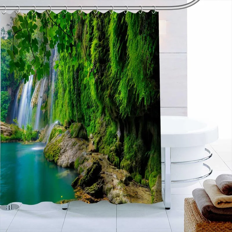 Занавеска для душа водопад водонепроницаемая занавеска ванной из полиэстера с