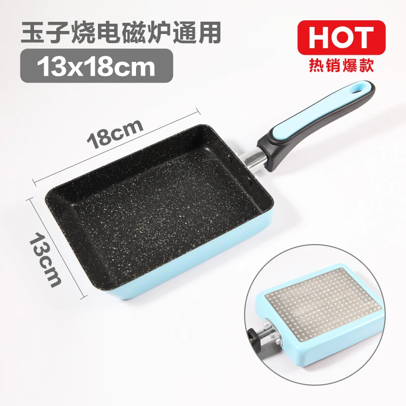 Толстая кухонная кастрюля для яиц с рулоном маленькая сковорода нефритом