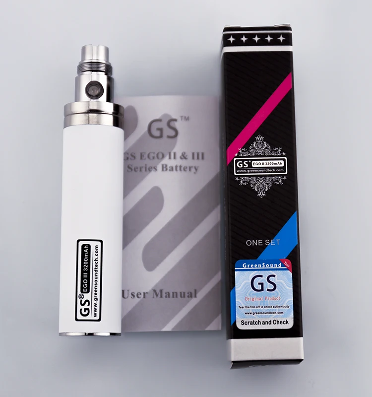 5 шт./лот GS Ego 3200 мАч аккумулятор электронный аккумулятор для электронной сигареты Ego для 510 нить CE4 3200 мАч 2200 мАч Vape мод батарея