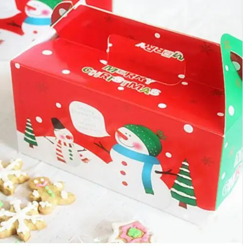 Рождественская коробка 100 шт./лот коробки для хранения пряников печенья яблок