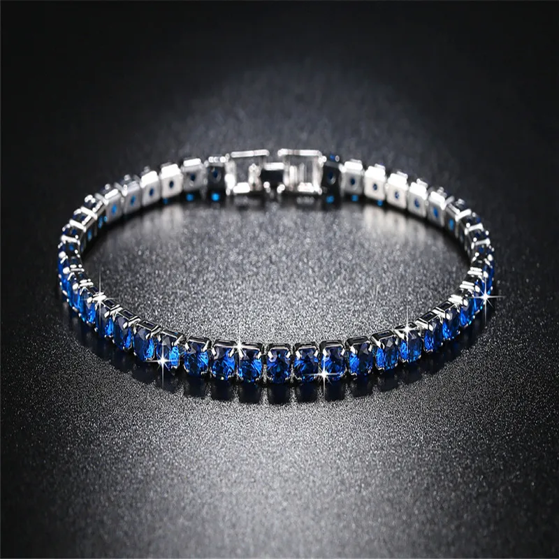 3 ряда хип хоп Bling Iced Out мужские s медь циркон браслет теннис 19 см цепи браслеты для