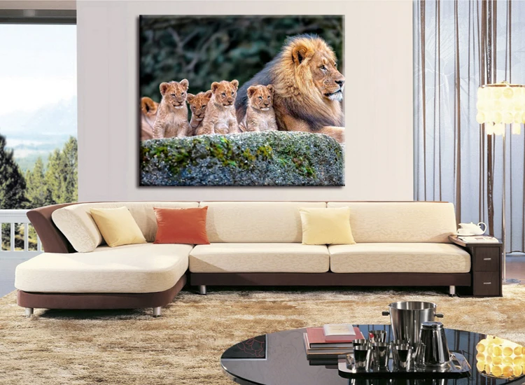1 шт./компл. картина с животными Король Лев плакаты настенное искусство и принты
