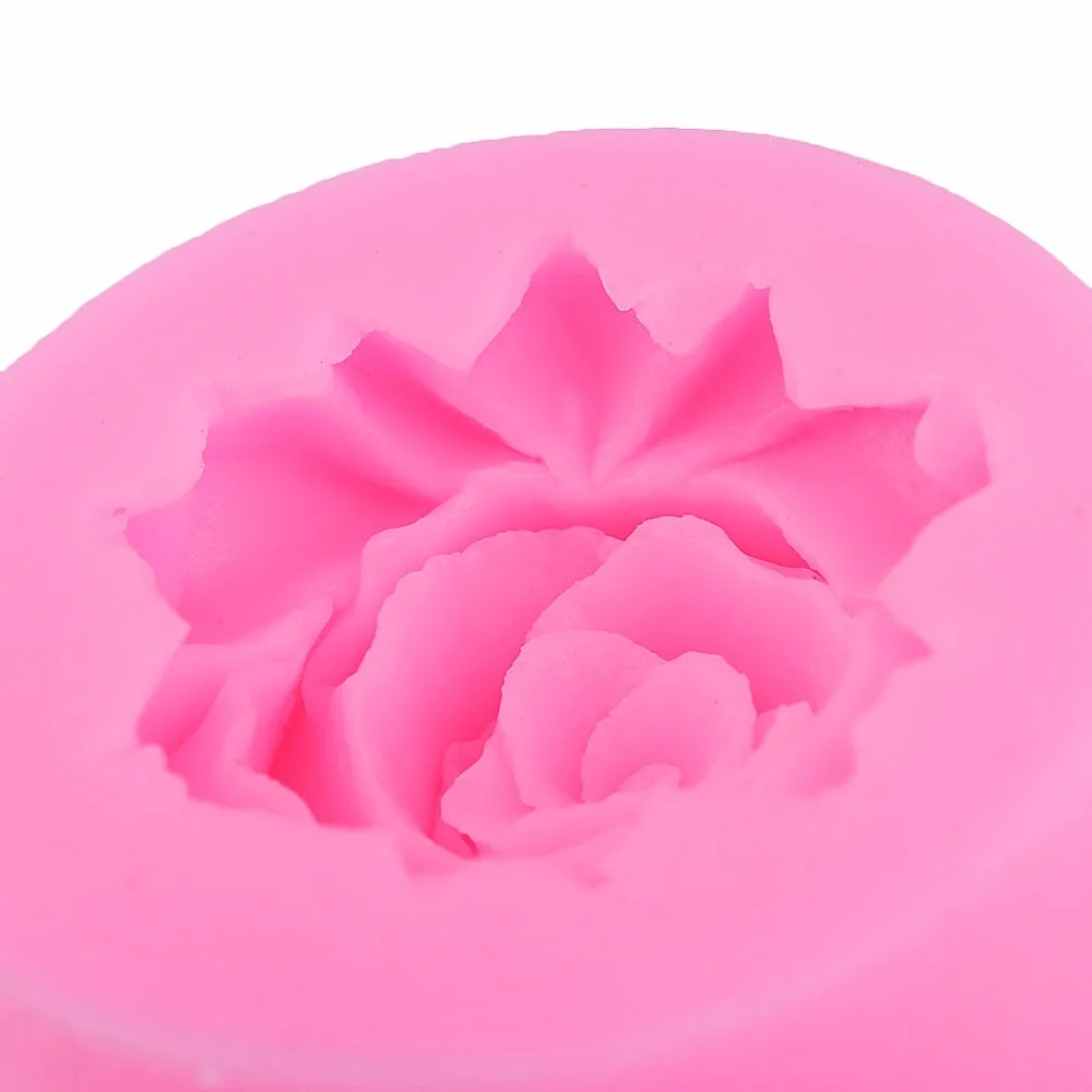 Домашний Применение DIY 3D силиконовая форма в виде цветка розы Силиконовые формы