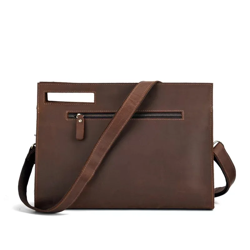 Мужская сумка из натуральной кожи модная кожаная через плечо Crazy Horse мужские