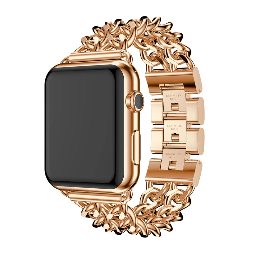 Ковбойская цепочка из нержавеющей стали ремешок для Apple Watch браслет iWatch серии 1/2/3