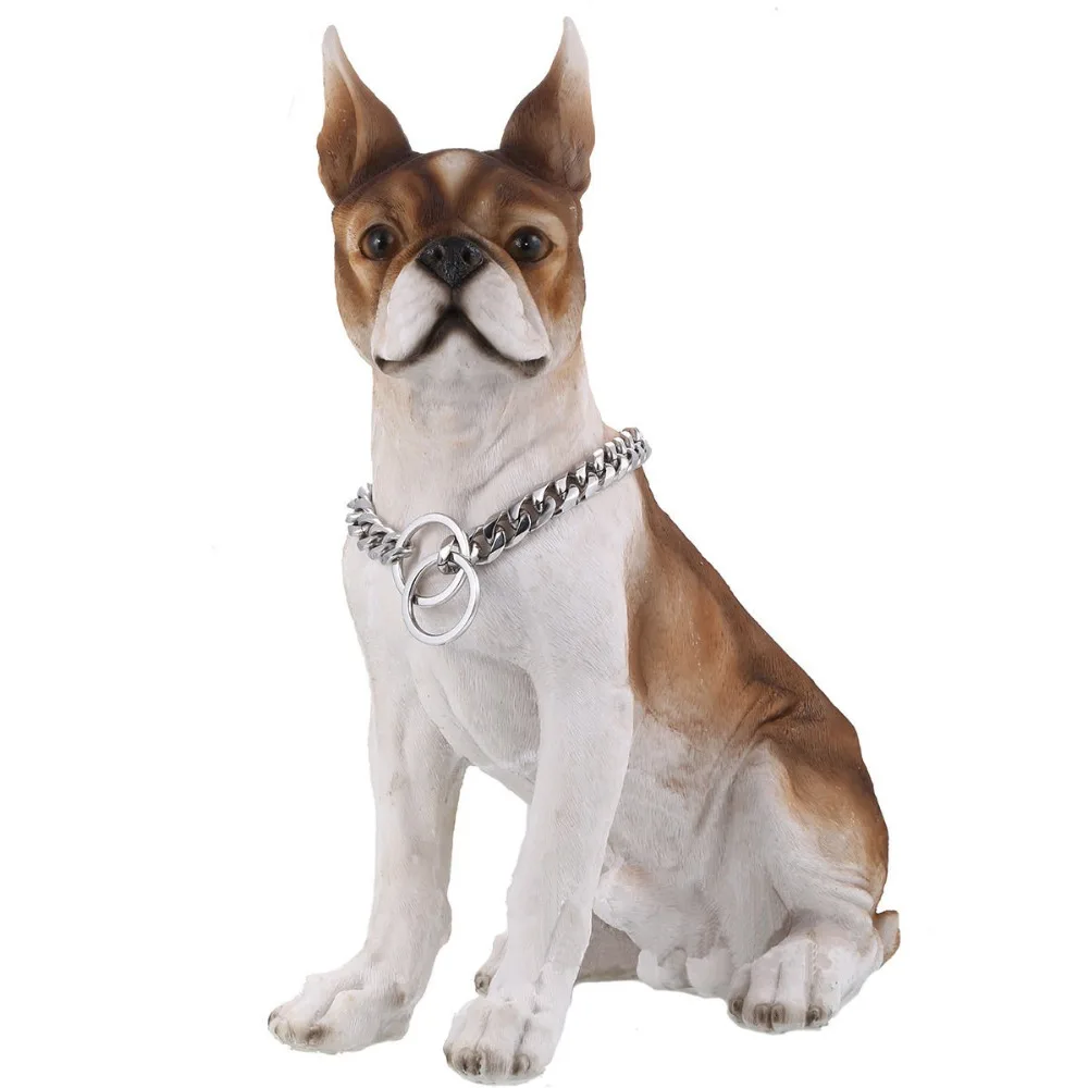 10/12/15/17/19mm Silver Color Stainless Steel Dog Chain Necklace Choker Pet Supplies Cuba's Link Double Circle Button Hot Sale |