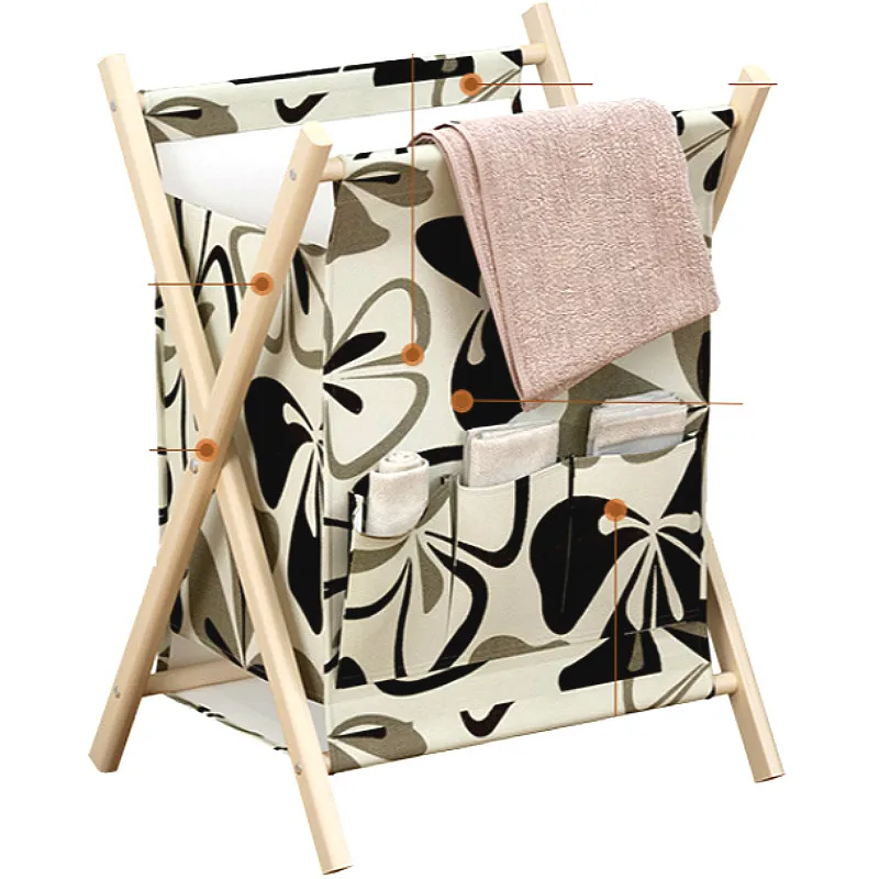 Деревянный Прочный портативный высокой емкости корзины для белья складная