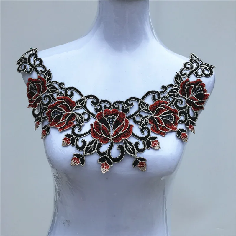 1 шт. цветная Венецианская кружевная ткань аппликация для платья мотив блузка