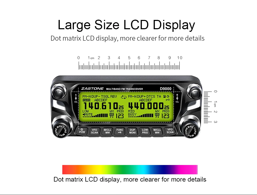 Zastone D9000 50 Вт Автомобильная рация 50 км Двухдиапазонная УВЧ VHF мобильная радиоприемопередатчик большой ЖК-экран дисплей 512 канал станция