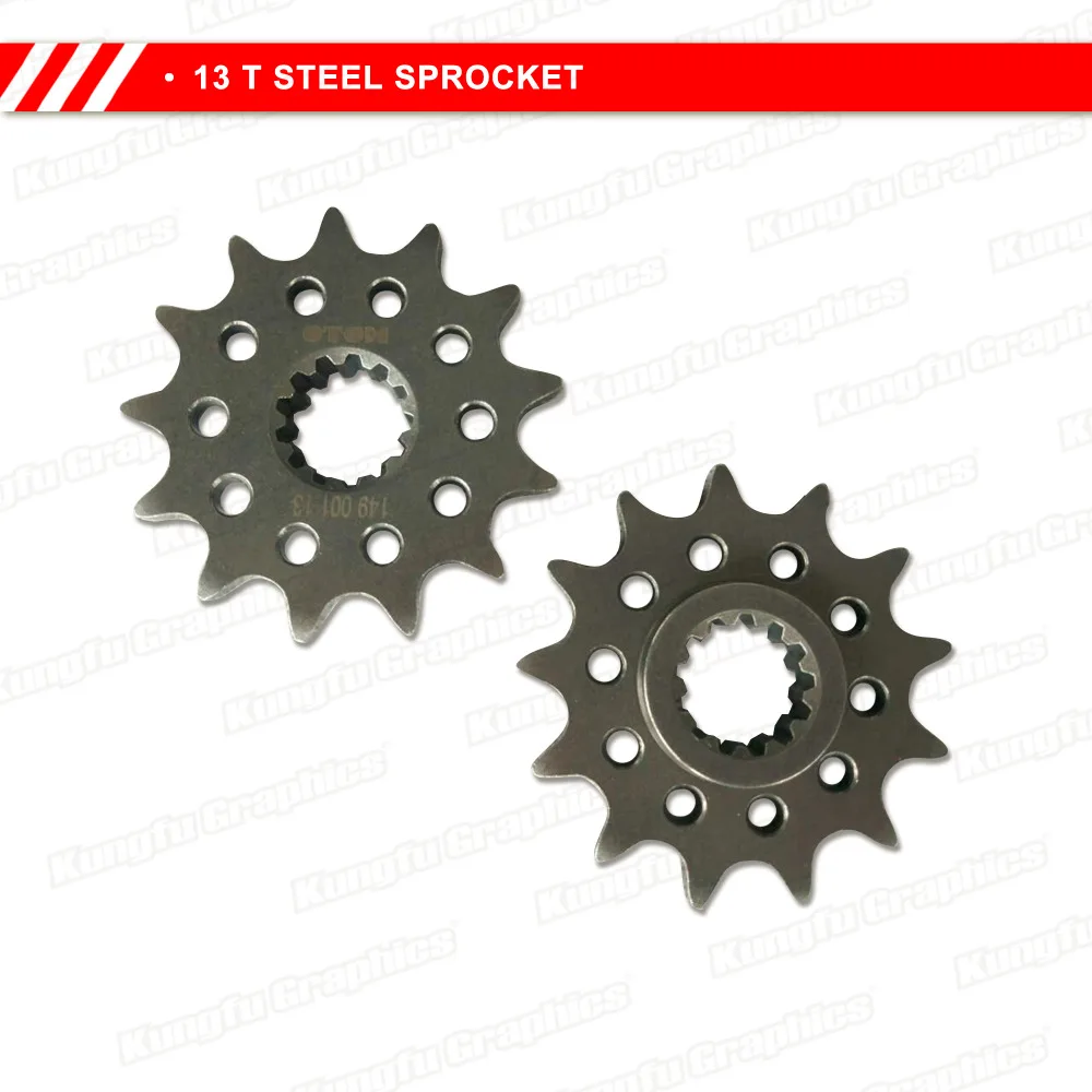Кунг-фу графическая стальная Звездочка спереди 13 T для NC 250 300 (Fit Chain 520) | Автомобили
