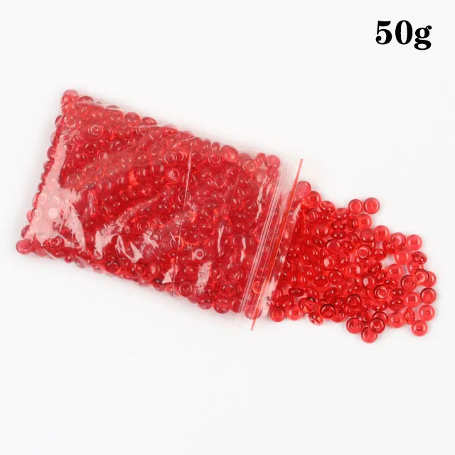 50g Red Красочные шарики из бисера, наполнитель для слизи, игрушки, вечерние украшения для аквариума для детей, сделай сам, клейкие аксессуары, принадлежности - Цвет: 50g Red