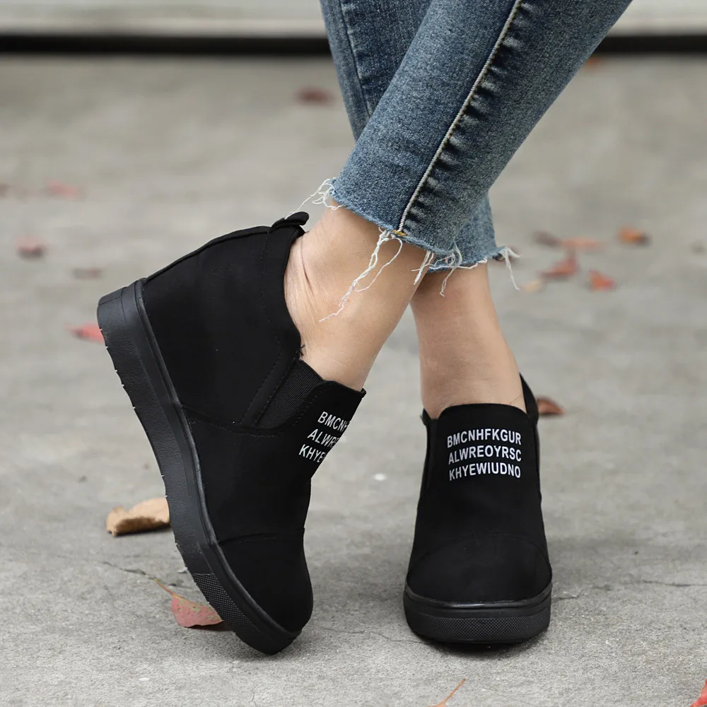 Women's Ladies Fashion Ankle Letter Increasing Wedges Martin Shoes Short Boots winter boots women warm snow#g8