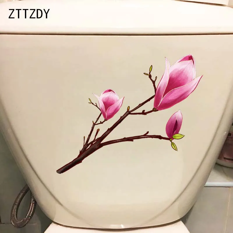 ZTTZDY 22 7*12 7 см красная ветка цветка магнолии Настенная Наклейка для гостиной