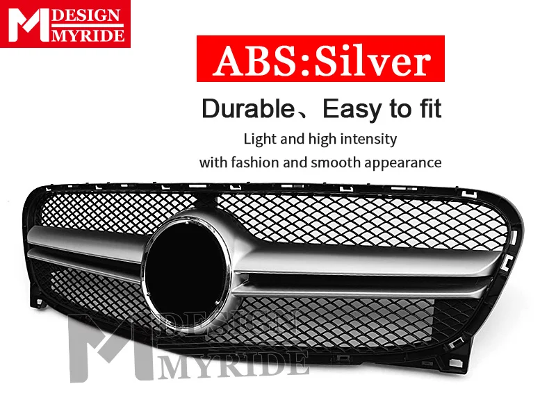 X156 GLA Sport grille grill ABS Silver GLA45 Look For MercedesMB Class Sports GLA180 200 250 grills Without Sign 2014-2016 | Автомобили и