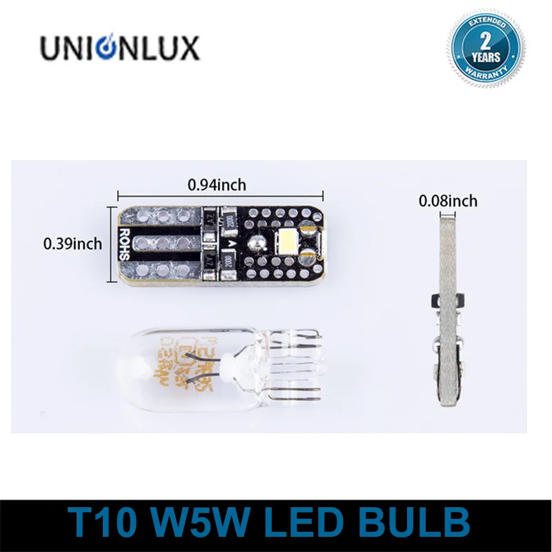 10 шт. автомобисветодиодный светодиодные лампы 12 В T10 W5W SMD 2835 6000K|Сигнальная лампа| |