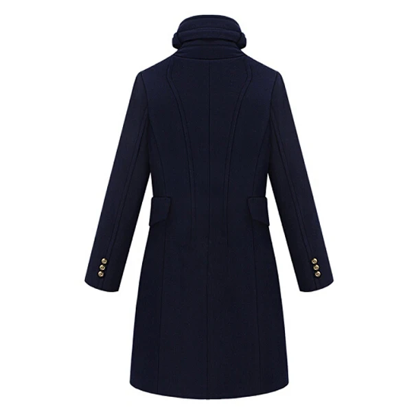 Savabien Long Coats Winter Women Vintage Double Breasted Long Sleeve Lapel Wool Coat Elegant Office Warm Overcoat Female Coats