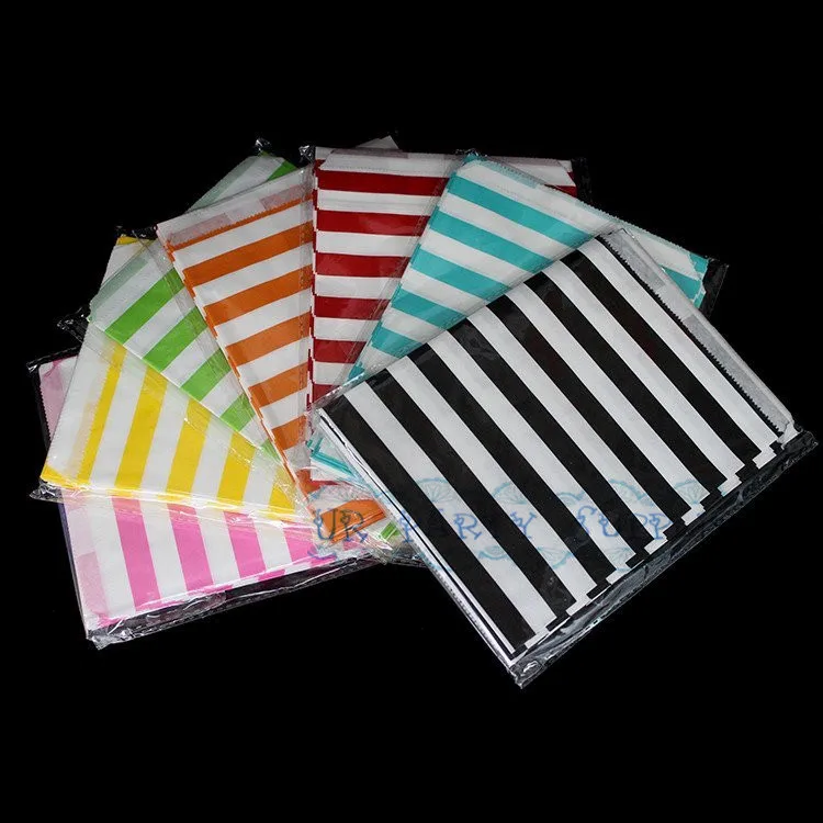 2000 шт. цветные и белые бумажные подарочные пакеты в горизонтальную полоску