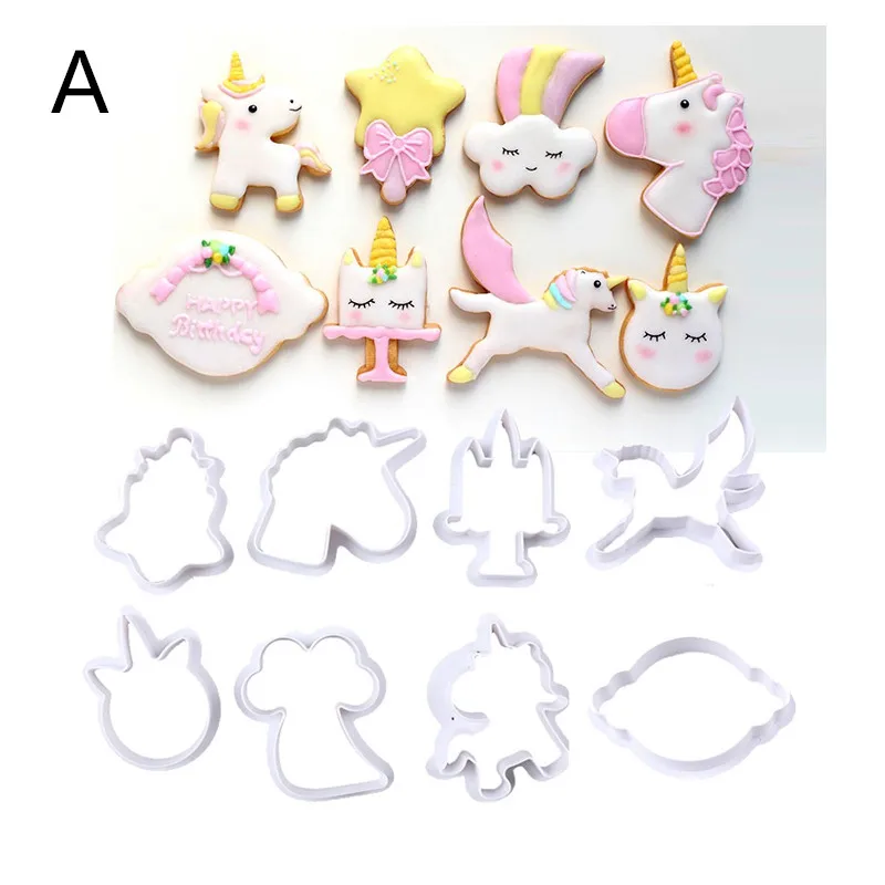 Новинка 8 шт. форма в виде единорога для помадки печенья набор резки торта