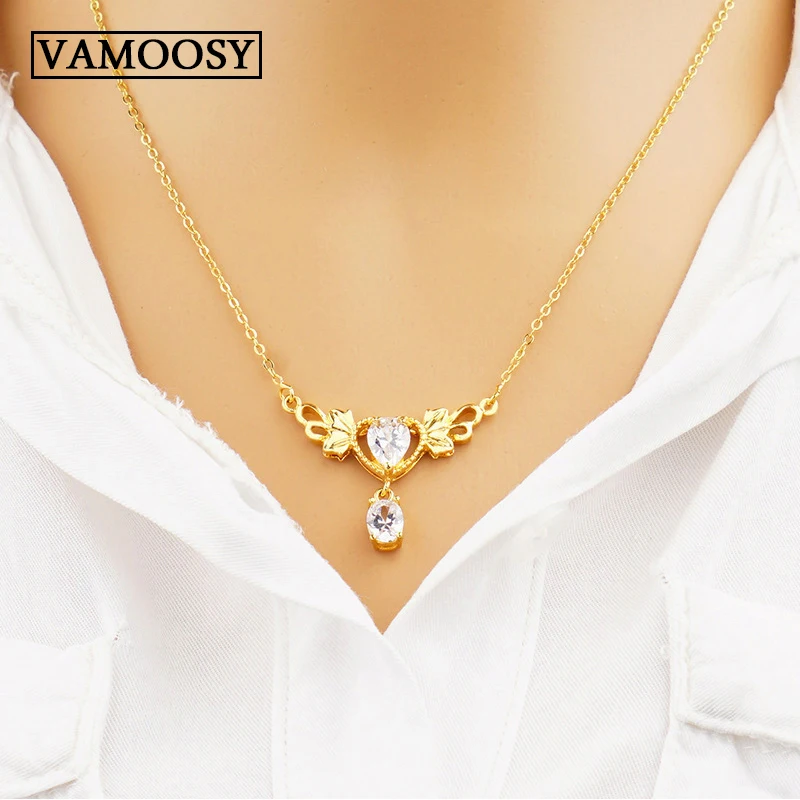 

Fashion Jewelry Women Statement Necklaces & Pendants cryastal pure 24K gold Choker Necklace Bijoux Collier Femme Collares Mujer