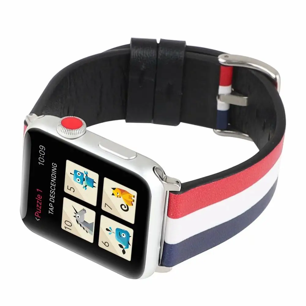 Ремешок из мягкой кожи для apple watch band 42 мм 44 и 4 40 браслет iwatch Series 3 2 1 38 мм|Ремешки