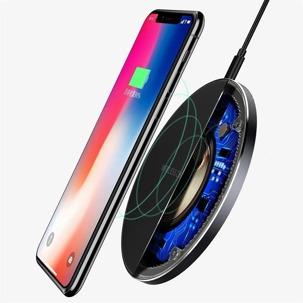 Быстро Qi Беспроводной Зарядное устройство зарядного устройства для iPhone Xs Xr S8 S9 S10