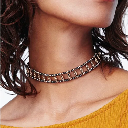 2019 чокер в стиле бохо ошейник с хрустальными бусинами форме капли воды