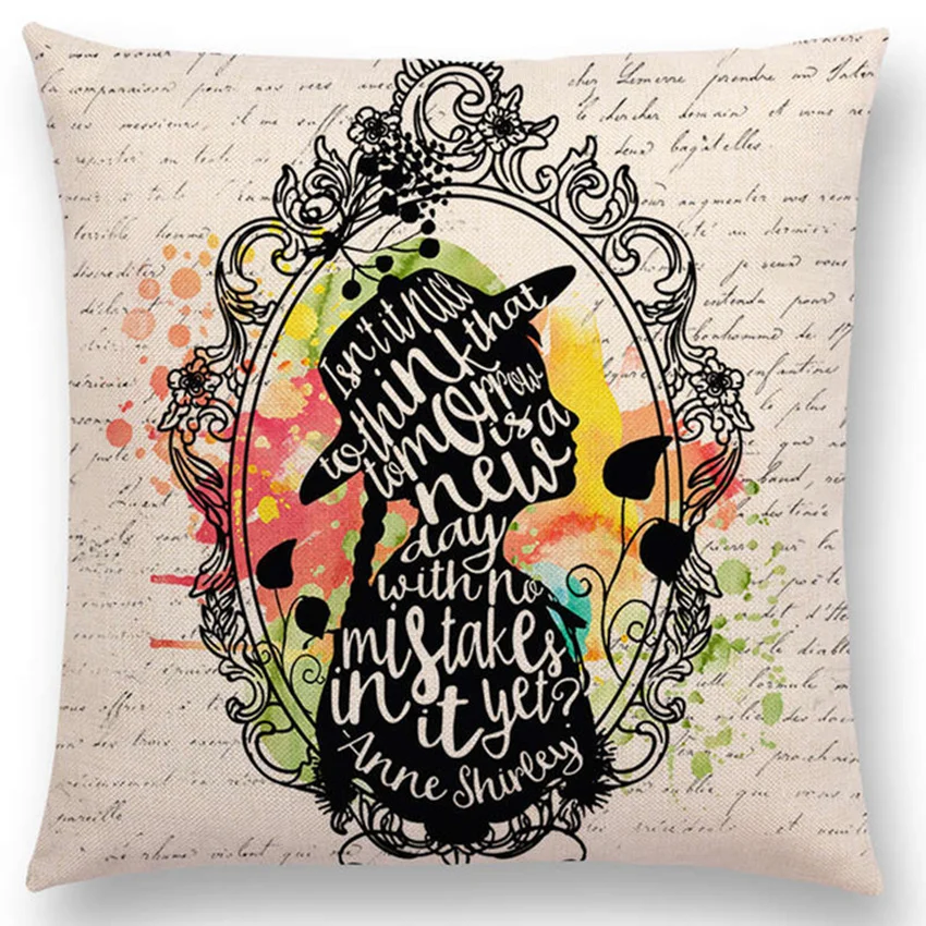 Декоративный чехол для чтения букв из хлопка и льна декоративная подушка