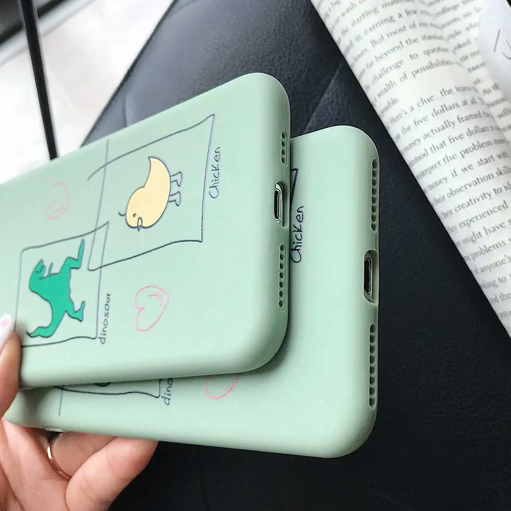 Чехол для телефона Boucho cute cartoon dinosaur chick iphone XS MAX XR X модные мягкие чехлы из ТПУ 8 7 6S 6