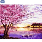 Пейзаж, алмазная вышивка, Сакура, озеро, лебедь, сделай сам, алмазная живопись, наборы для вышивки крестиком, Алмазная мозаика, рисунок из бисера, картина-пазл