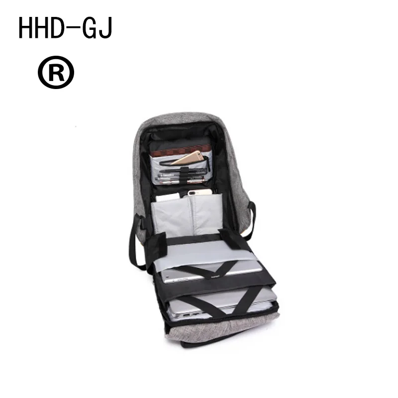 

HHD-GJ Backpacks Anti-theft Hidden Pocket Multifunction USB Charging Men Rucksack 17 inch Laptop Computer Backpack Male Mochila
