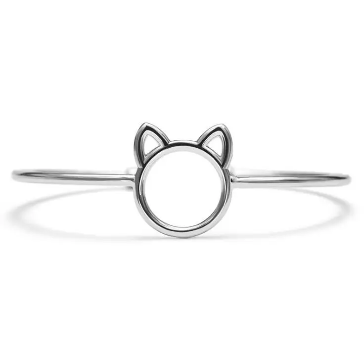 Timlee B020 Простой кошачий браслет с мультяшными животными Открытый браслет из сплава, модные ювелирные изделия оптом