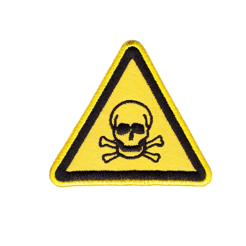 Аппликация для пришивания с изображением знака о опасной радиации | Заплатки