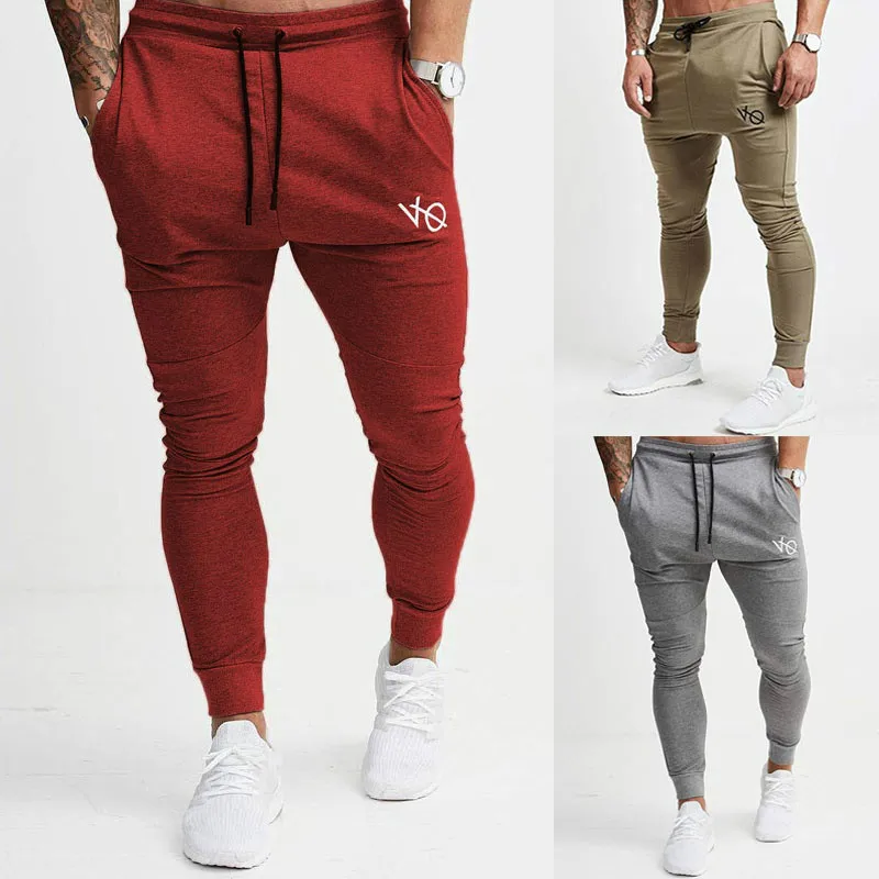 Новые модные Для мужчин Фитнес Штаны Бодибилдинг тренировки Jogger хлопок пот |