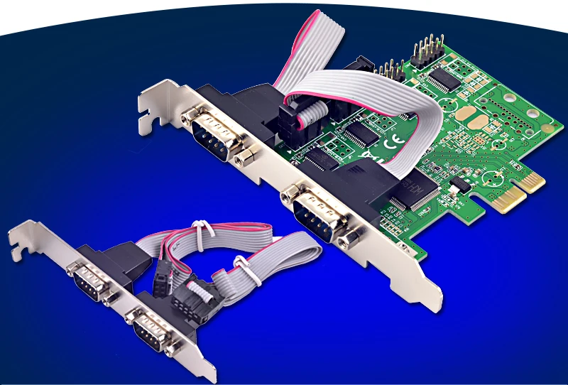 4 порта RS232 последовательная плата расширения PCIe фотография адаптер WCH 384L