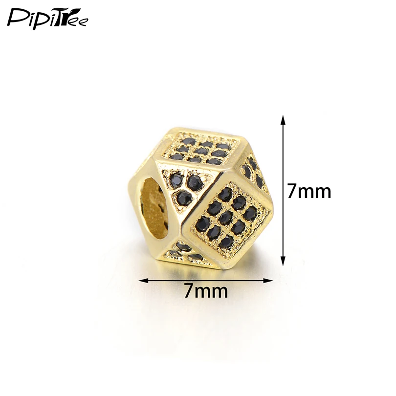 Геометрические фианиты Pipitree для европейских браслетов модные бусины