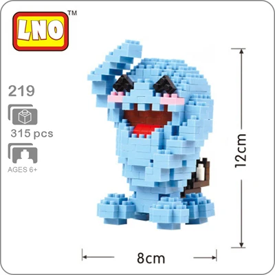 LNO аниме Pocket Monster Pikachu Koffing Psyduck Poliwhirl Meowth Mudkip Piplup DIY алмазные мини строительные блоки игрушка без коробки