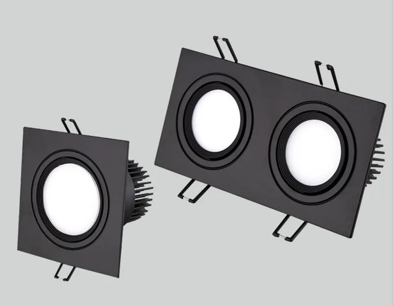 Встраиваемый двойной светодиодный светильник с регулируемой яркостью COB 7 Вт 9 12 24