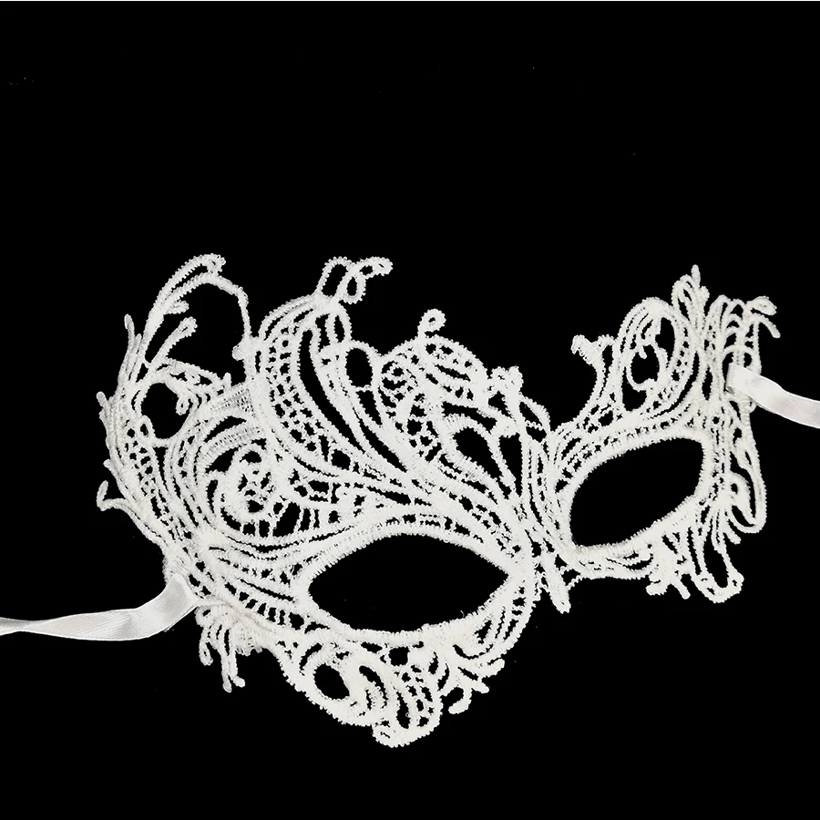 White Lace Sexy Masquerade Mask Catwoman Halloween Cutout Prom Party Accessories Carnival Fancy Dress Costume | Дом и сад