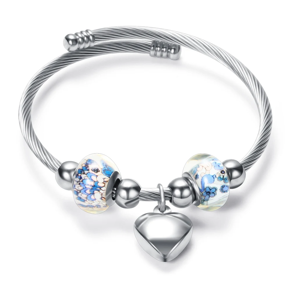 Браслет из нержавеющей стали 316L с изображением сердца|wire bracelets bangles|bracelet bangle for
