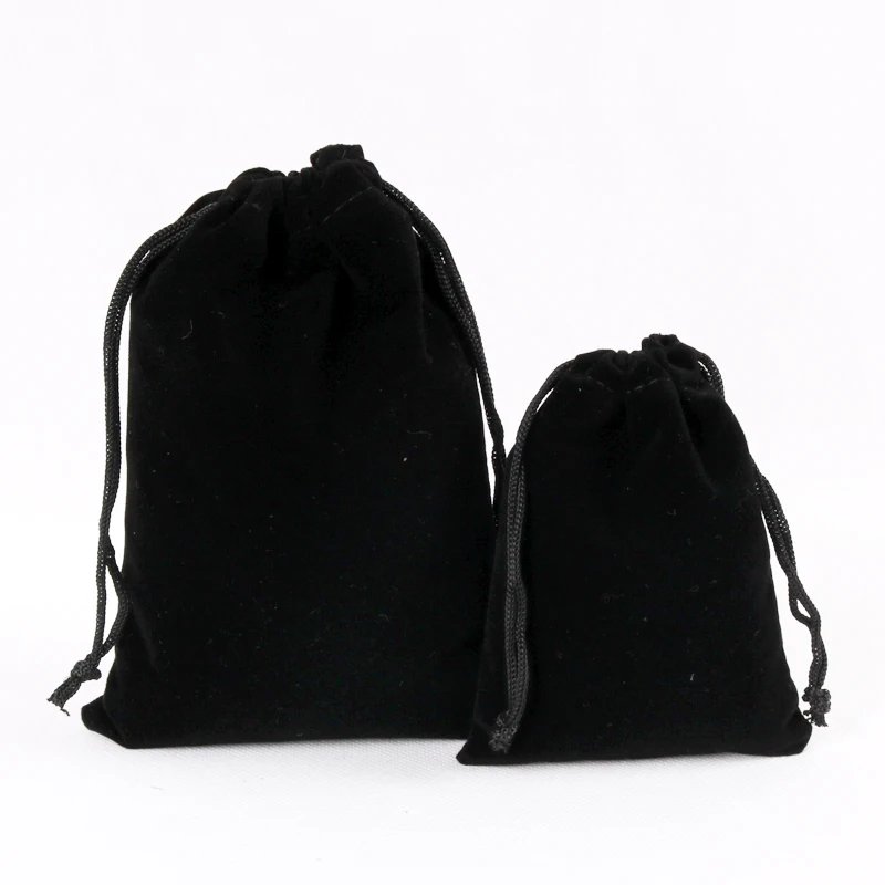 100pcs/lot 10x12cm Drawstring Black/Blue/Red/Wine Red Velvet Bags Pouches Jewelry Wedding Decoration Gift Bag |