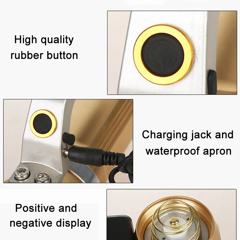 Портативный фонарик мощный USB Перезаряжаемый 3 светодиода прожектор кемпинг