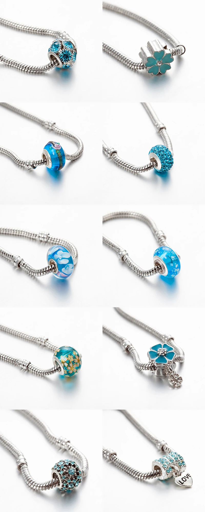 Модные бусины в форме сердца 25 шт./лот подвеска из муранского стекла синем стиле