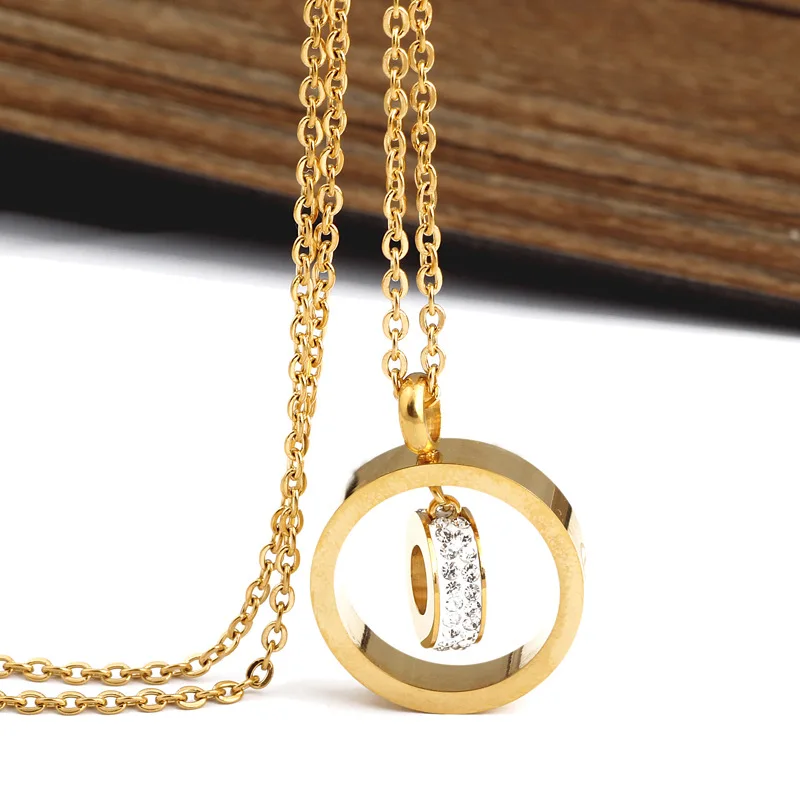 Винни Дизайн Нержавеющая сталь Круглый Двойной Круги Подвески проложили