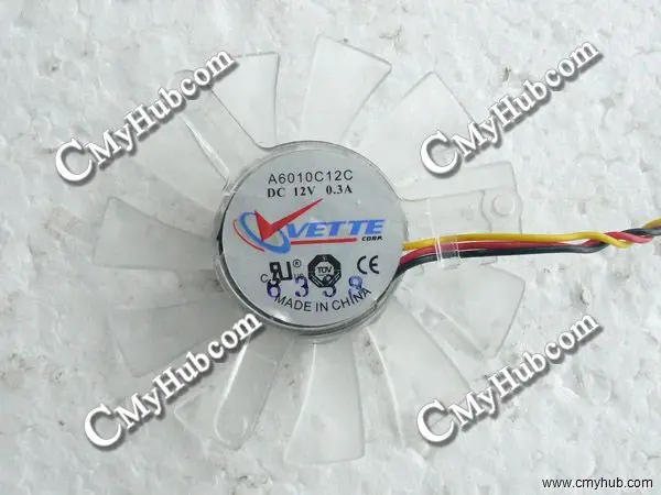 Подлинный для Vette A6010C12C DC12V 0.3A 5510 5 см 55 мм 55x55x10 3 контактный проводной Графический