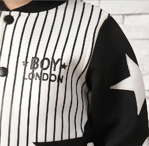 children's patchwork baseball coats casual big boys stripe jackets spring and autumn male child single breasted outerwear BC117 | Мать и